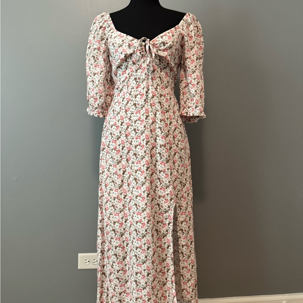 Hollister Pink Floral Long Sleeve Dress